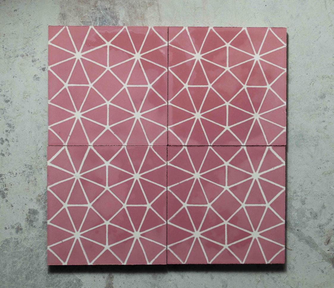 Niqué rosa baldosa geométrica 